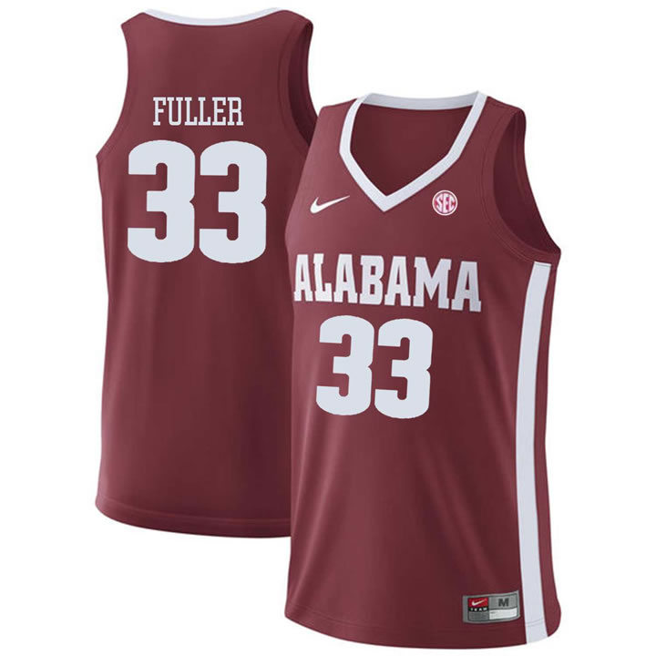 Alabama Crimson Tide 33 Landon Fuller Red College Basketball Jersey Dzhi